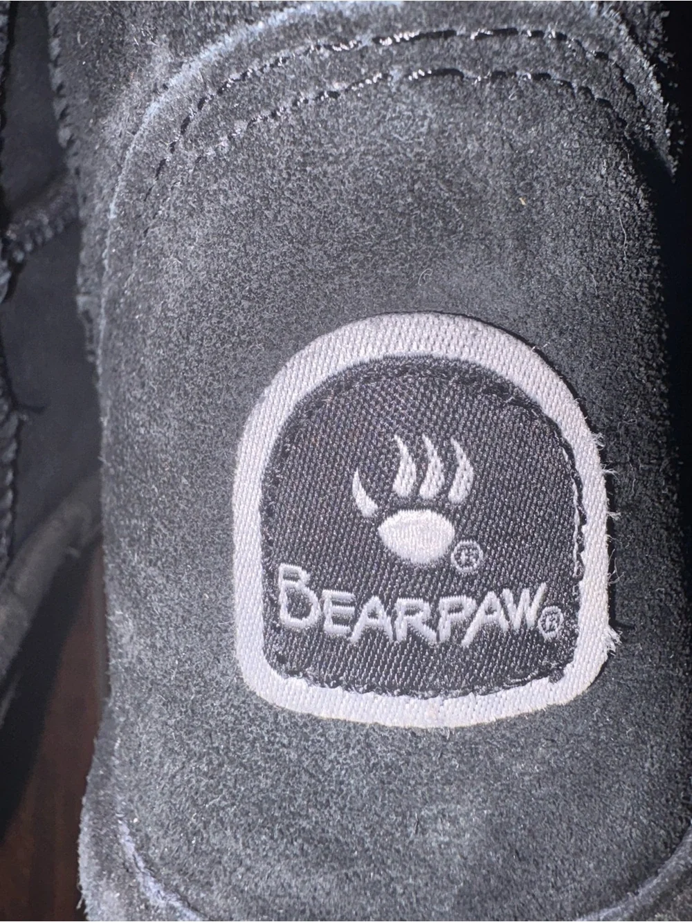 BearPaw Black Tall Suede Shearling-Trim Boots